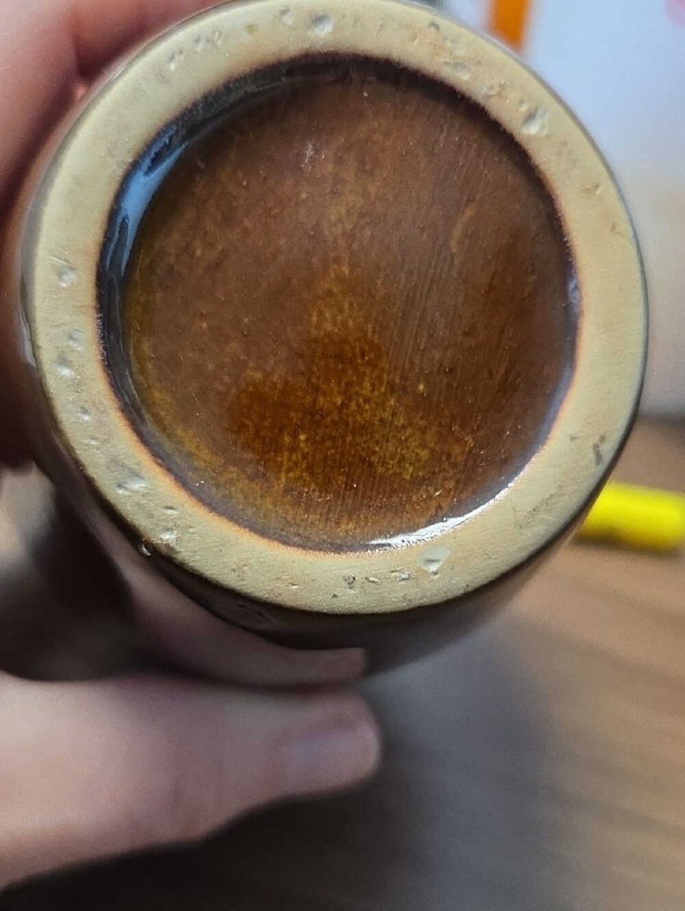 Handmade Ceramic Vase with Red and Brown Gradient - Picture 2 of 4